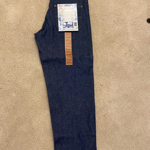 Prison Blue Jeans, Relaxed, 14.75oz Denim, Zip-Fly, 5 Pocket, Waste=31,Length=29 - Picture 2 of 3